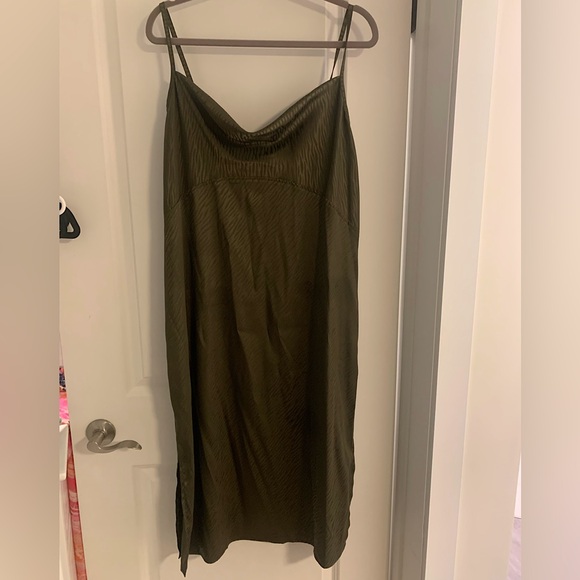 Olive Green Slip Dress - Picture 1 of 4